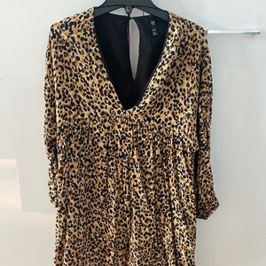 Zara cheetah print baby doll dress (small)